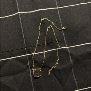 Elise M Black Crystal Drusy Pendant Necklace